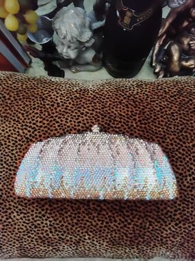 Crystal-Embellished Pink Evening Clutch - Women Bags